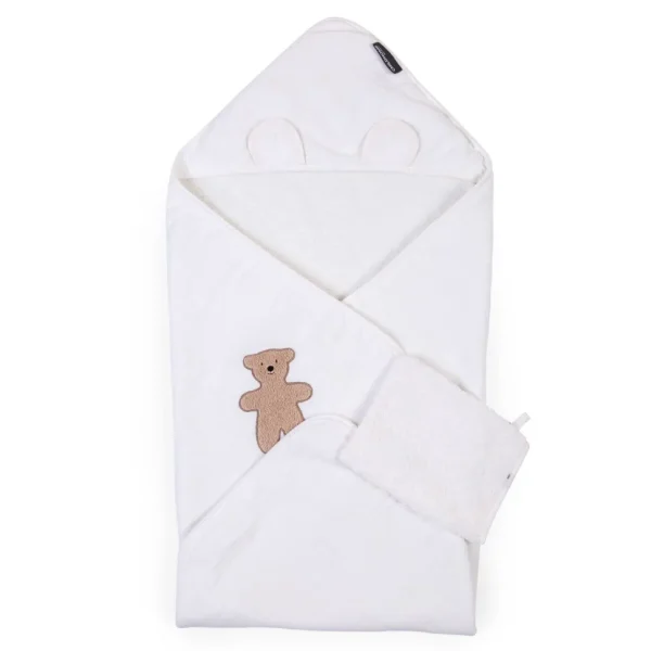 Childhome Baby Badcape + Washandje - 80X80 Cm - Mousseline / Terry Teddy^ Badcapes