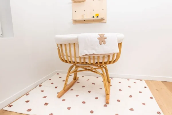 Childhome Babydeken - 80X100 Cm - Jersey Melange Beige / Mousseline Teddy^ Dekens