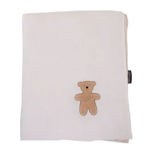 Childhome Babydeken - 80X100 Cm - Jersey Melange Beige / Mousseline Teddy^ Dekens