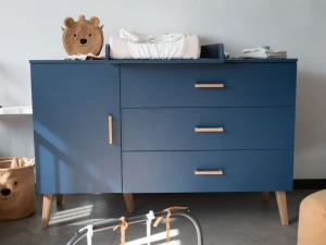 Childhome Bold Blue - Commode - 3 Laden + 1 Deur + Verzorgingsunit^ Commodes