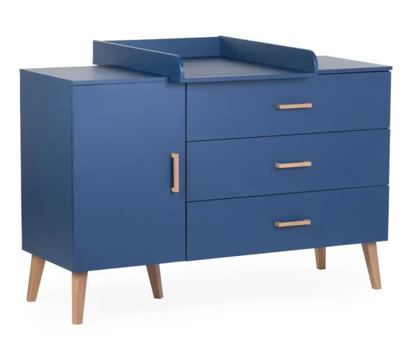 Childhome Bold Blue - Commode - 3 Laden + 1 Deur + Verzorgingsunit^ Commodes