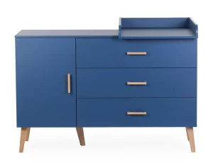 Childhome Bold Blue - Commode - 3 Laden + 1 Deur + Verzorgingsunit^ Commodes