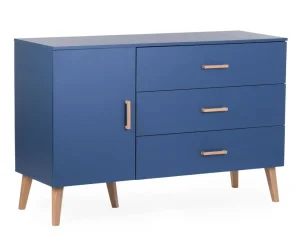 Childhome Bold Blue - Commode - 3 Laden + 1 Deur + Verzorgingsunit^ Commodes