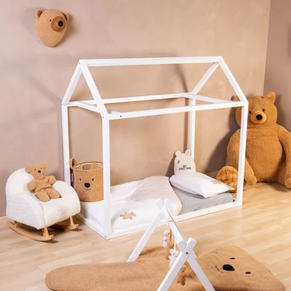 Childhome Donsovertrek + Kussensloop - 100X140 Cm - Jersey Melange Beige / Mousseline Teddy^ Donsovertrekken