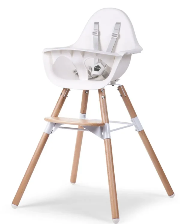 Childhome Evolu Kinderstoel - Verstelbaar In Hoogte (50-75 Cm/*90 Cm) - Naturel Wit^ Evolu