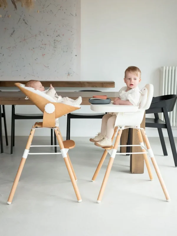 Childhome Evolu Kinderstoel - Verstelbaar In Hoogte (50-75 Cm/*90 Cm) - Naturel Wit^ Evolu