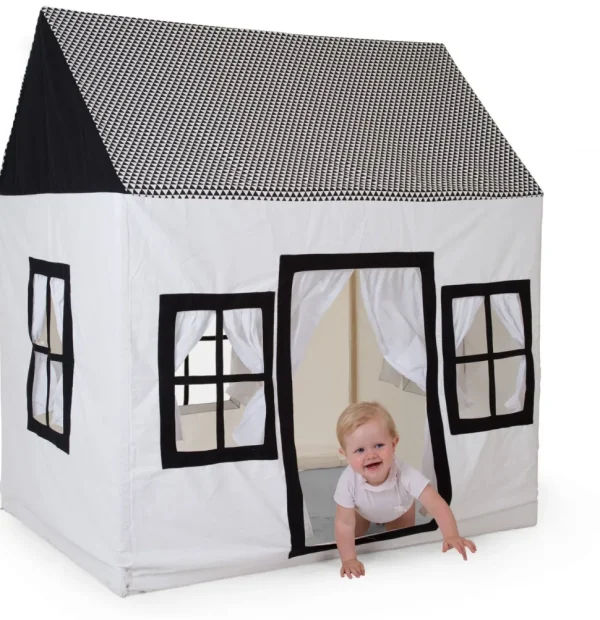 Childhome Groot Speelhuis - 125X95X145 Cm - Katoen Polyester - Zwart Wit^ Speeltenten