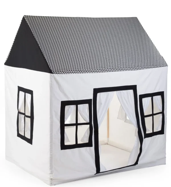 Childhome Groot Speelhuis - 125X95X145 Cm - Katoen Polyester - Zwart Wit^ Speeltenten