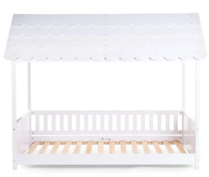 Childhome Huis Bed Met Dak - 90X200 Cm - Hout - Wit^ Bedframes