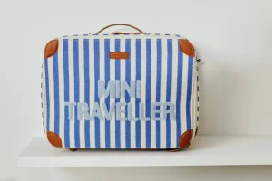 Childhome Mini Traveller Kids Kinderkoffer- Stripes - Electric Blue/Light Blue^ Kids Bags