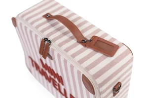 Childhome Mini Traveller Kids Kinderkoffer - Stripes - Nude/Terracotta^ Kids Bags