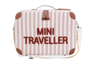 Childhome Mini Traveller Kids Kinderkoffer - Stripes - Nude/Terracotta^ Kids Bags