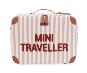 Childhome Mini Traveller Kids Kinderkoffer - Stripes - Nude/Terracotta^ Kids Bags