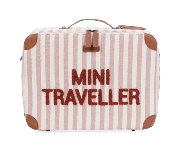 Childhome Mini Traveller Kids Kinderkoffer - Stripes - Nude/Terracotta^ Kids Bags