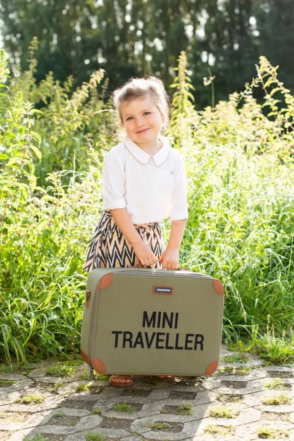 Childhome Mini Traveller Kinderkoffer - Canvas - Kaki^ Kids Bags