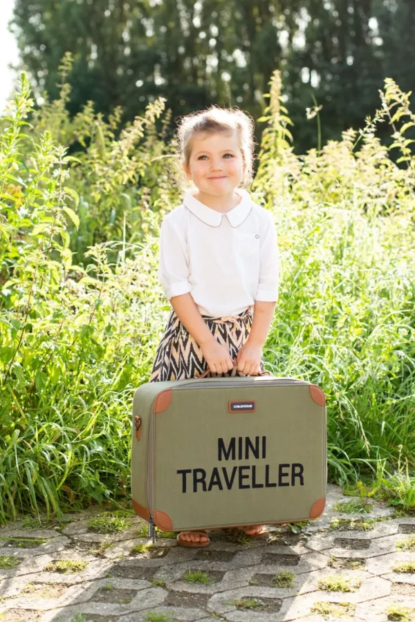 Childhome Mini Traveller Kinderkoffer - Canvas - Kaki^ Kids Bags