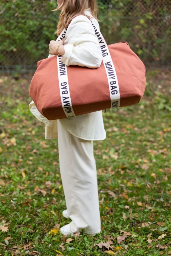 Childhome Mommy Bag ® Verzorgingstas - Signature - Canvas - Terracotta^ Signature Collection