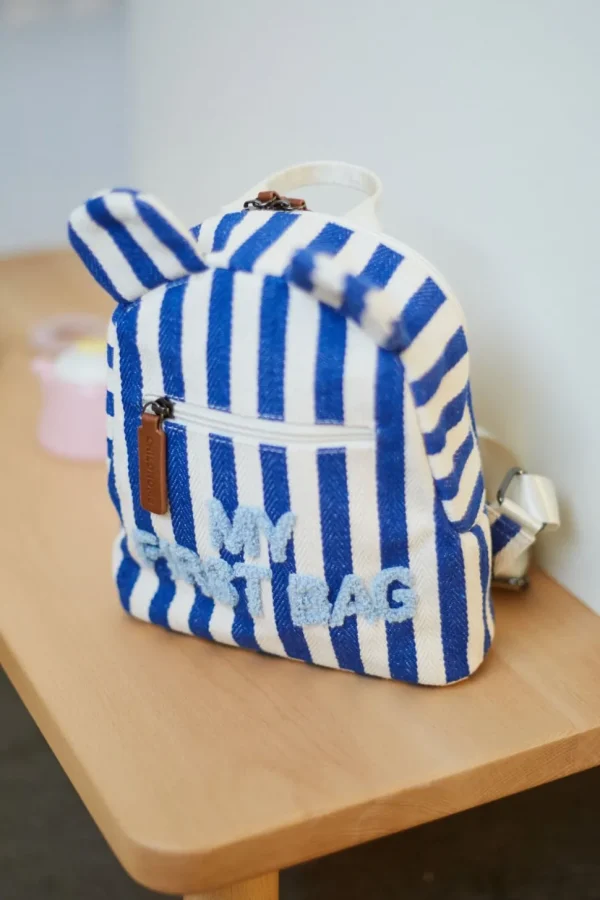 Childhome My First Bag Kinderrugzak - Stripes - Electric Blue/Light Blue^ Kids Bags