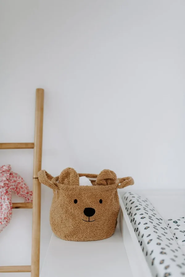 Childhome Opbergmand - 25X20X20 Cm - Teddy - Bruin^ Opbergmanden