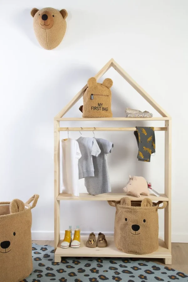 Childhome Opbergmand - 40X40X40 Cm - Teddy - Bruin^ Opbergmanden