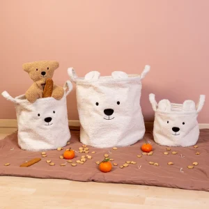 Childhome Opbergmand - 25X20X20 Cm - Teddy - Ecru^ Opbergmanden