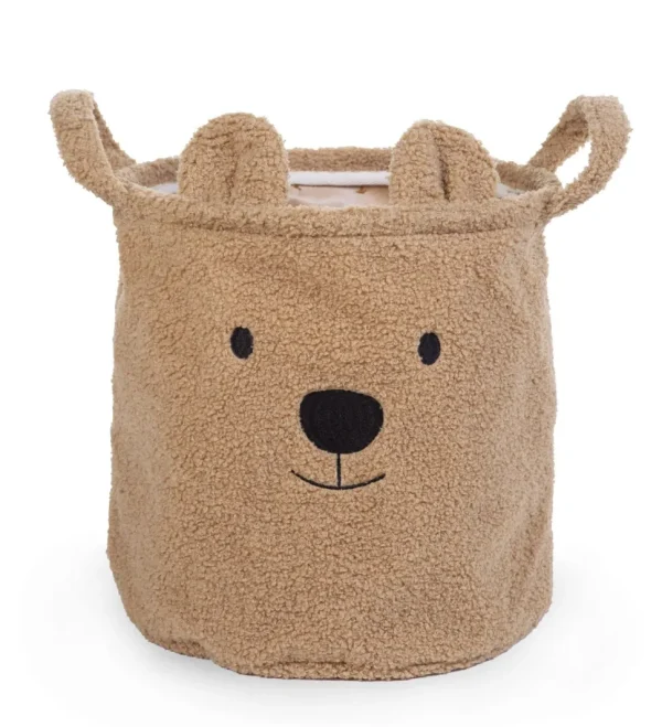 Childhome Opbergmand - 30X30X30 Cm - Teddy - Bruin^ Opbergmanden