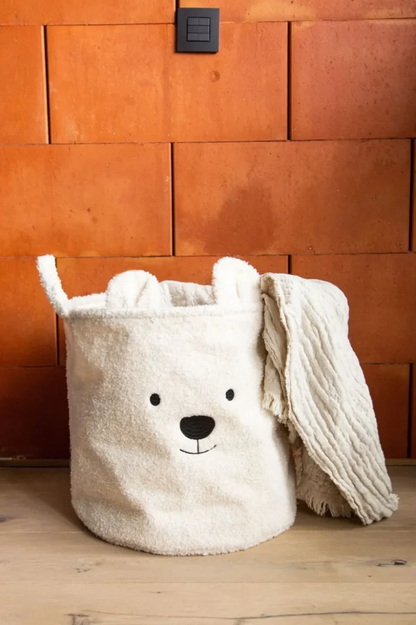 Childhome Opbergmand - 40X40X40 Cm - Teddy - Ecru^ Opbergmanden