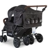 Childhome Quadruple Wandelwagen Met Autobrake + Regenhoes + Zonnekappen - Antraciet^ Meerlingwagens