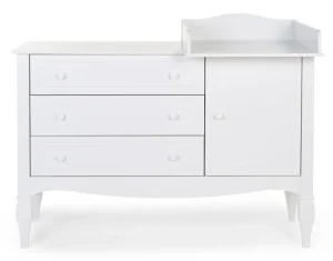 Childhome Romantic White - Commode - 3 Laden + 1 Deur + Verzorgingsunit^ Commodes