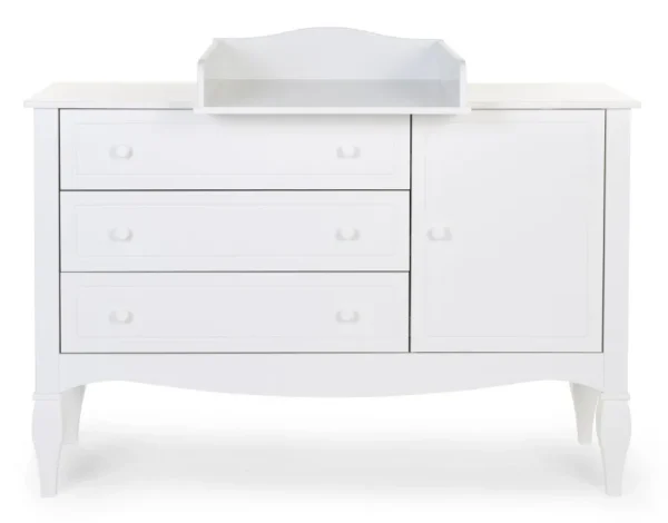 Childhome Romantic White - Commode - 3 Laden + 1 Deur + Verzorgingsunit^ Commodes