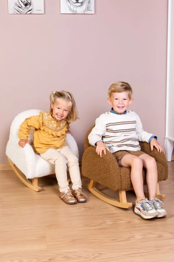 Childhome Schommelstoel Voor Kinderen - Teddy - Ecru Naturel^ Schommelstoelen