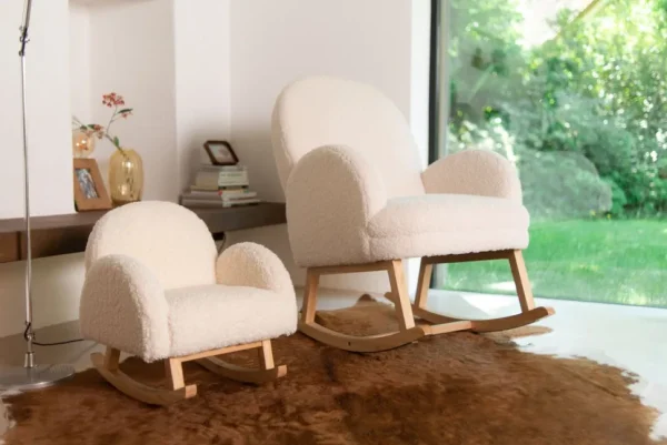 Childhome Schommelstoel Voor Kinderen - Teddy - Ecru Naturel^ Schommelstoelen