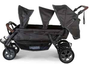 Childhome Sixseater Wandelwagen Met Autobrake + Regenhoes + Zonnekappen - Antraciet^ Meerlingwagens