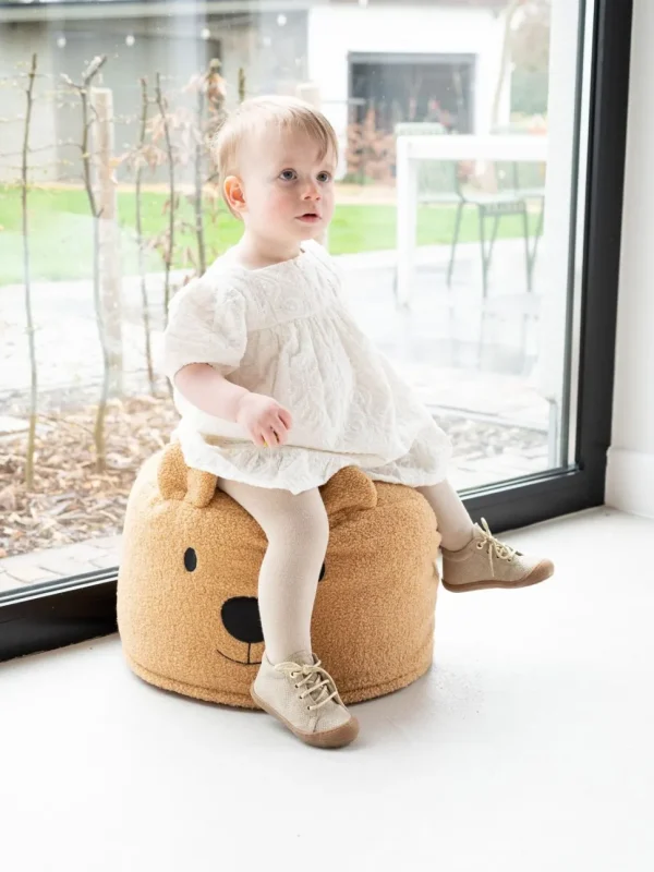 Childhome Teddy Beer Poef - Teddy - Beige 40Cm^ Kinderstoeltjes