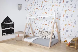 Childhome Tipi Bed - 70X140 Cm - Hout - Naturel Wit^ Bedframes