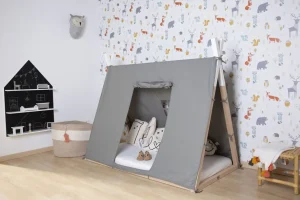 Childhome Tipi Bed - 70X140 Cm - Hout - Naturel Wit^ Bedframes