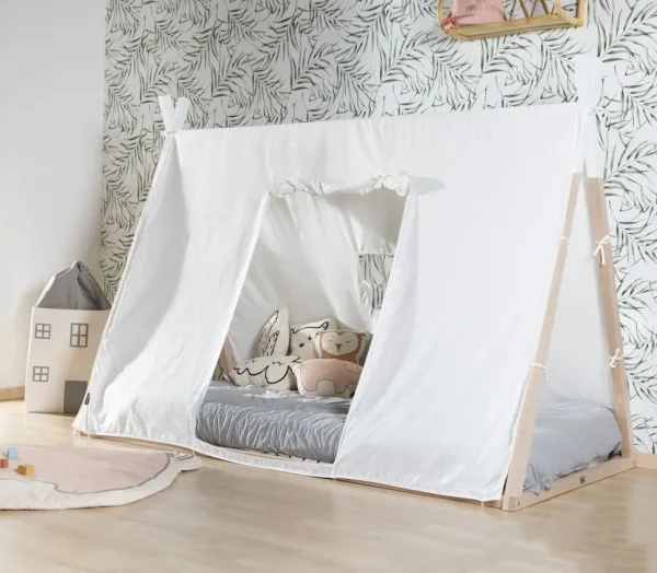 Childhome Tipi Bed - 90X200 Cm - Hout - Naturel Wit^ Bedframes