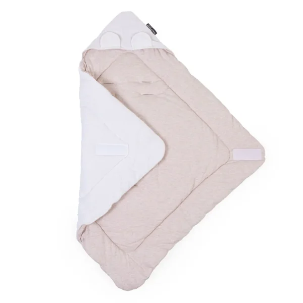 Childhome Wikkeldeken Universeel - 75X75 Cm - Jersey Melange Beige / Mousseline Teddy^ Wikkeldekens