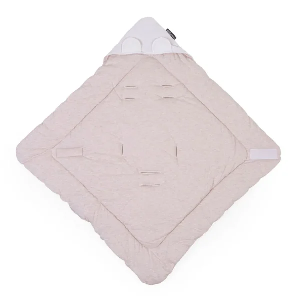 Childhome Wikkeldeken Universeel - 75X75 Cm - Jersey Melange Beige / Mousseline Teddy^ Wikkeldekens