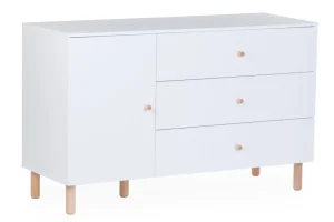 Childhome Wonder White - Commode - 3 Laden + 1 Deur + Verzorgingsunit^ Commodes